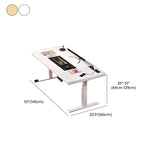 Adjustable Dark Walnut-Black Wood T-Shape Computer Desk Image - 37