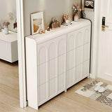 Adjustable Entryway White Drop Front Shoe Storage Cabinet Image - 12