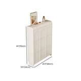 Adjustable Entryway White Drop Front Shoe Storage Cabinet Image - 16