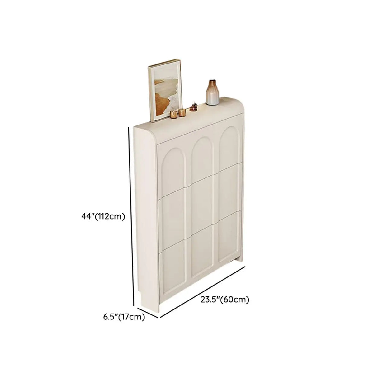Adjustable Entryway White Drop Front Shoe Storage Cabinet Image - 20