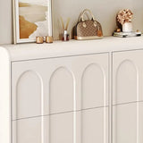 Adjustable Entryway White Drop Front Shoe Storage Cabinet Image - 8