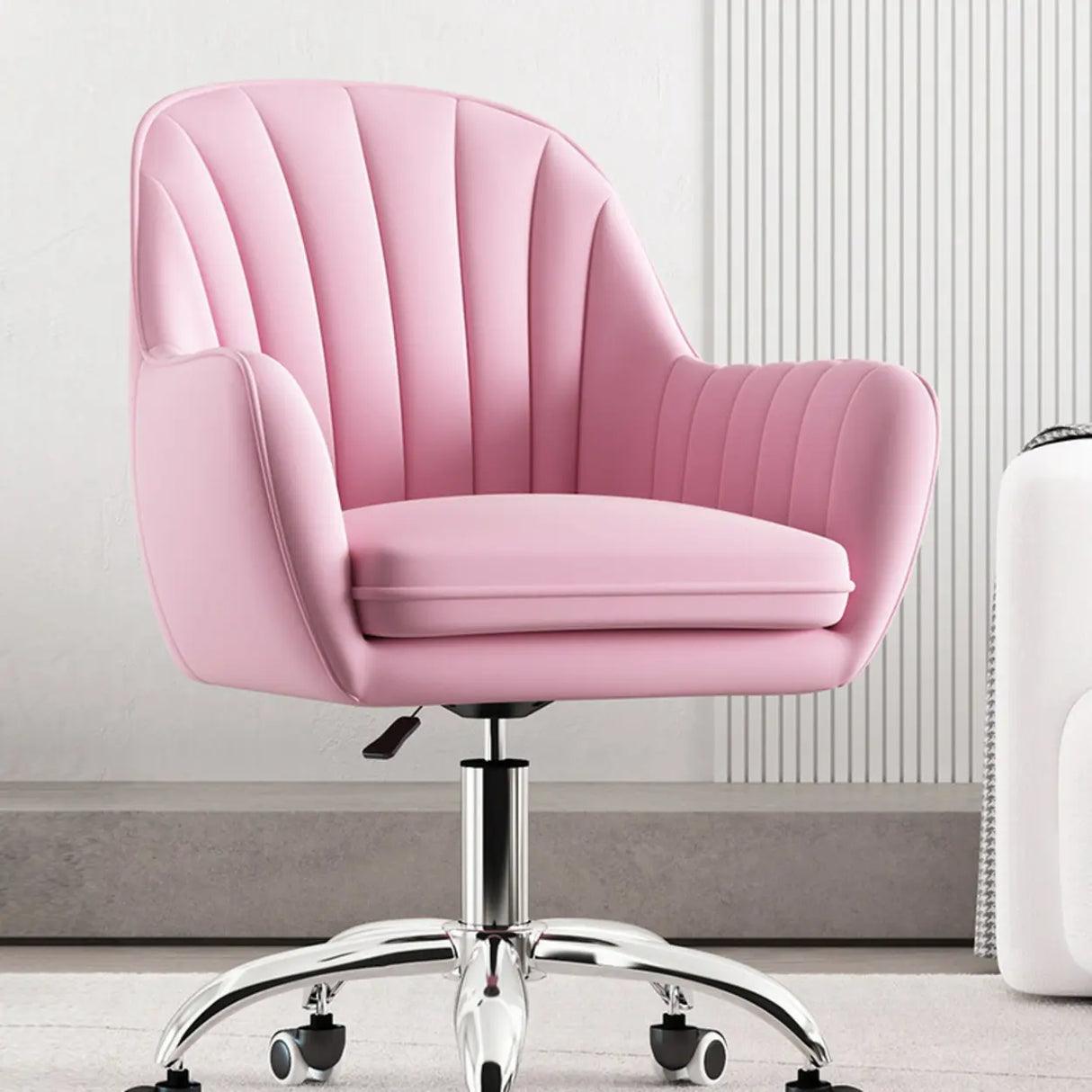 Adjustable Ergonomic Grey Swivel Bedroom Office Chair Image - 11