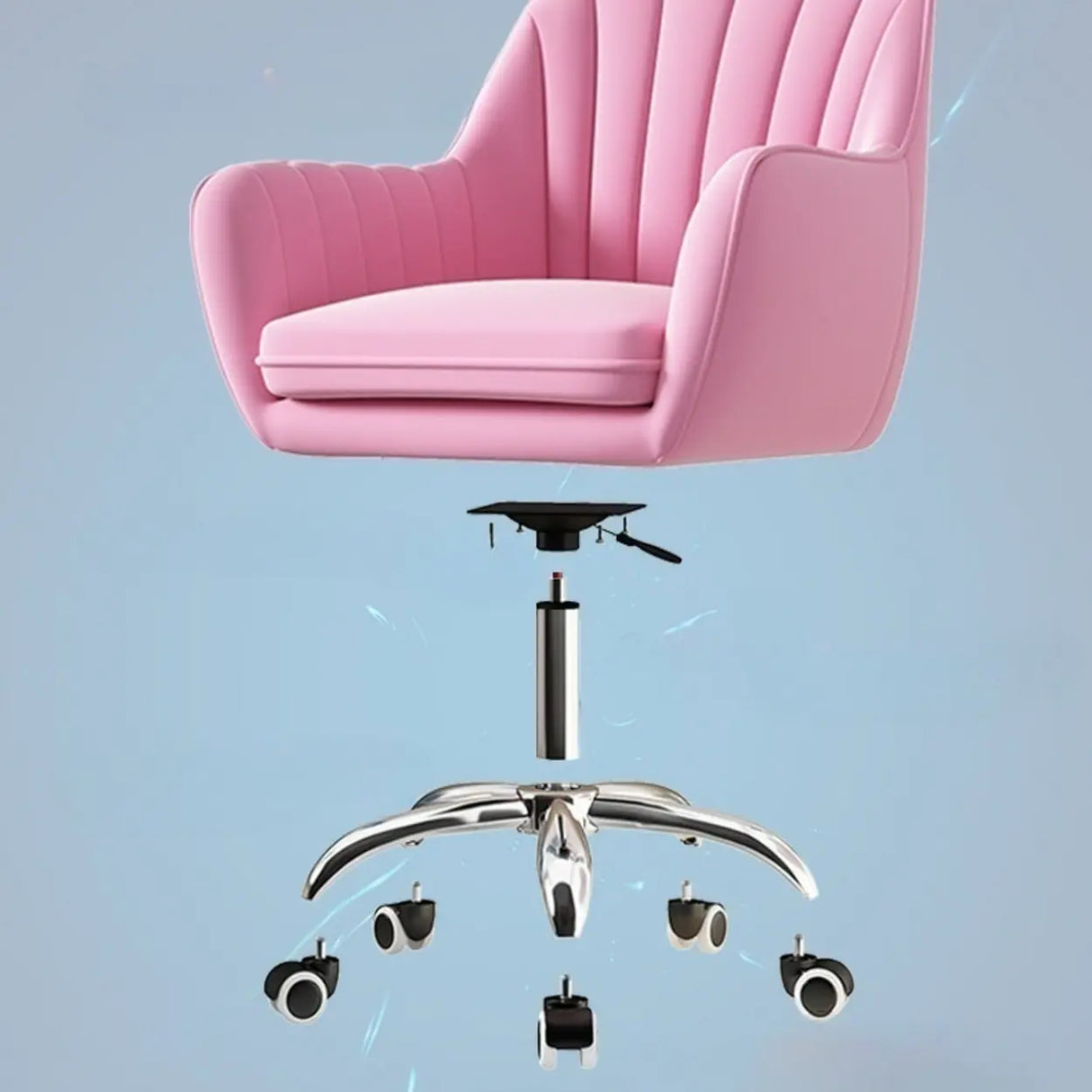 Adjustable Ergonomic Grey Swivel Bedroom Office Chair Image - 13