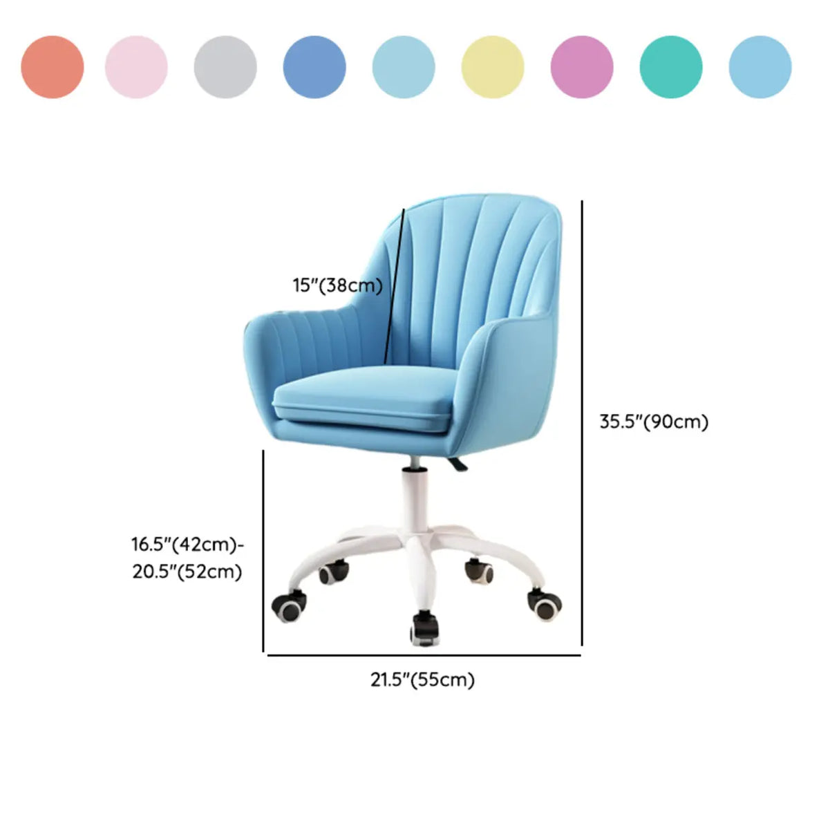 Adjustable Ergonomic Grey Swivel Bedroom Office Chair 