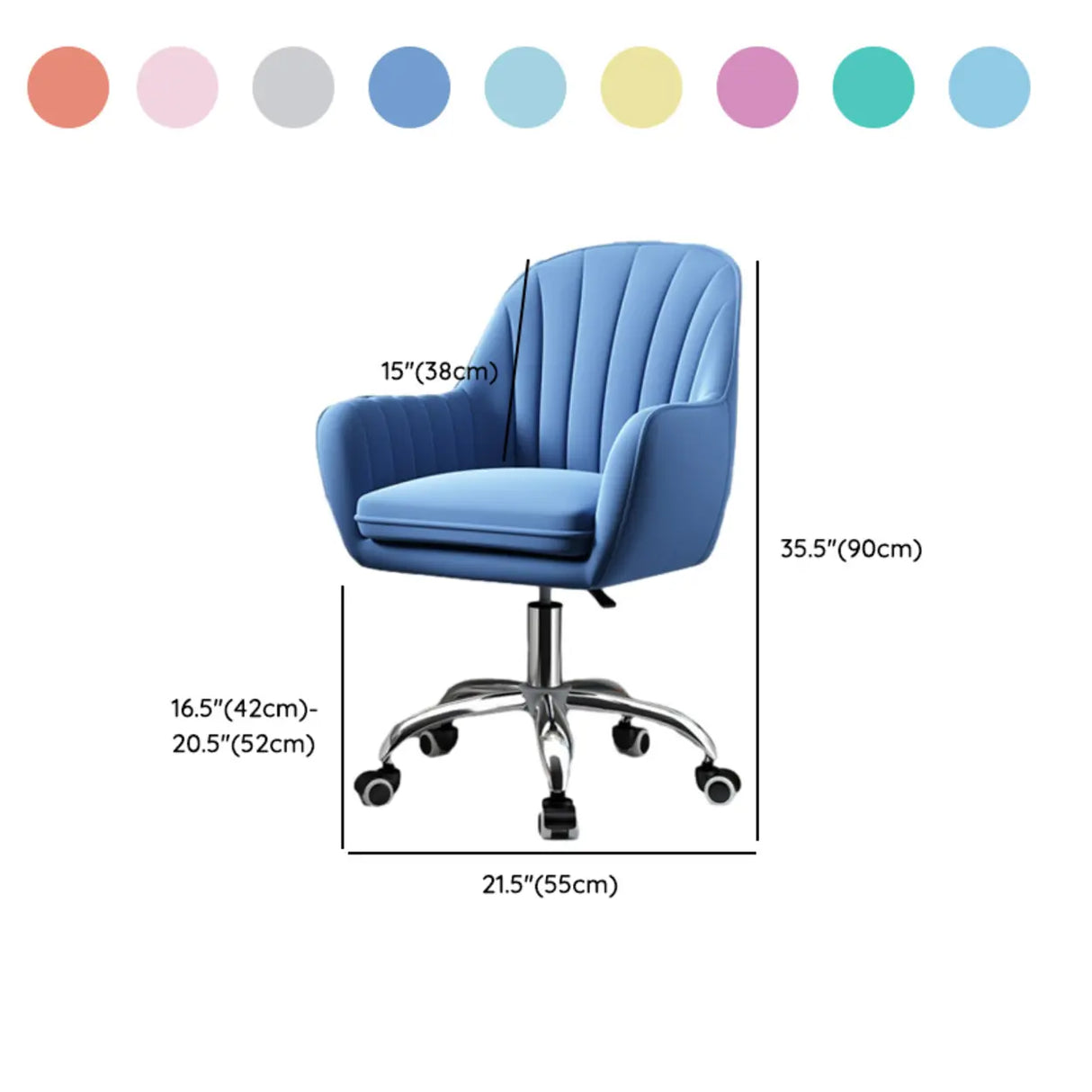 Adjustable Ergonomic Grey Swivel Bedroom Office Chair Image - 37