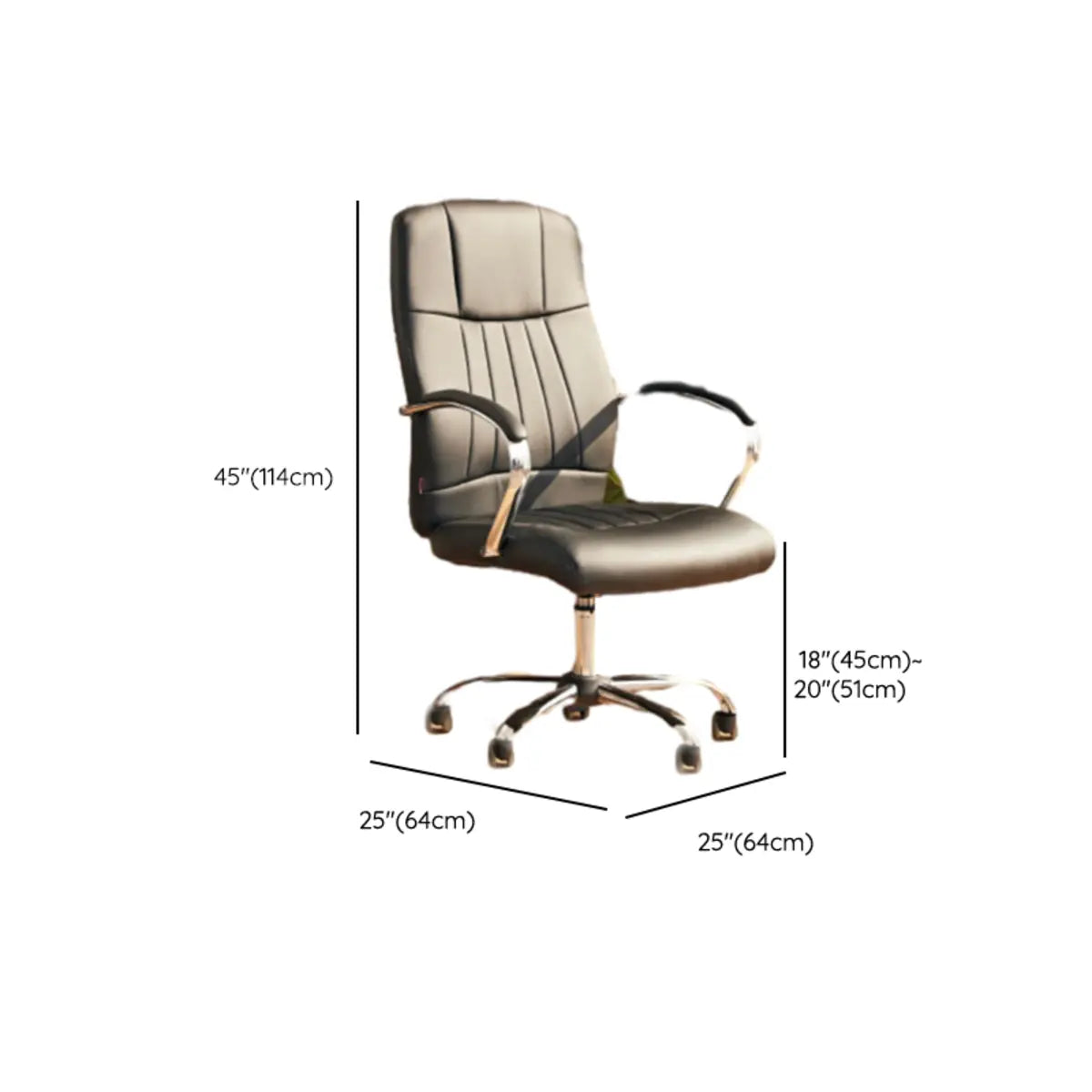 Adjustable Ergonomic High-Back Calfskin Office Chair 
