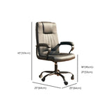 Adjustable Ergonomic High-Back Calfskin Office Chair Image - 13