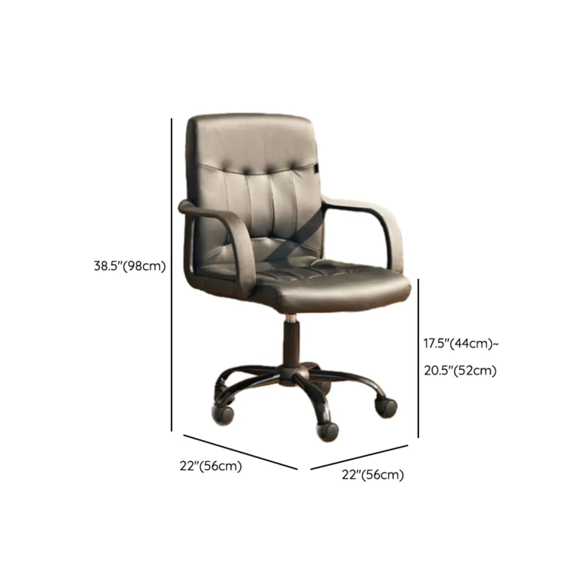 Adjustable Ergonomic High-Back Calfskin Office Chair Image - 14