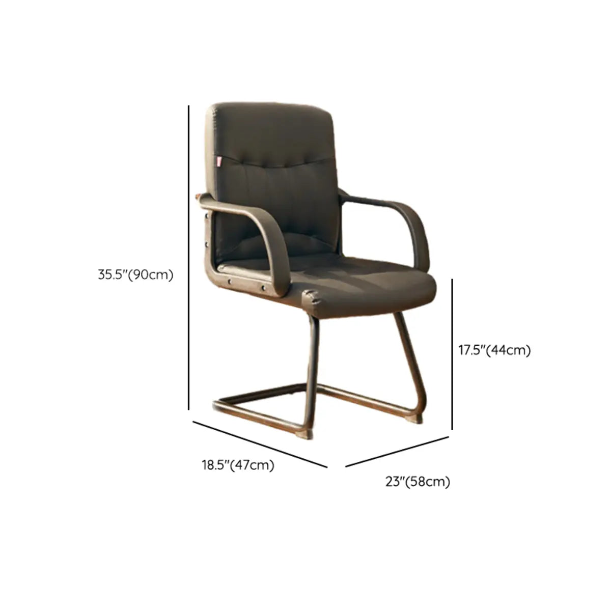 Adjustable Ergonomic High-Back Calfskin Office Chair Image - 15