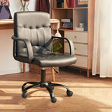 Adjustable Ergonomic High-Back Calfskin Office Chair Image - 5