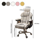Adjustable Ergonomic Leather Footrest Cream Office Chair #size