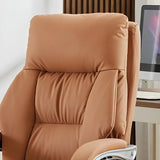 Adjustable Ergonomic Leather Office Chair with Footrest Image - 8