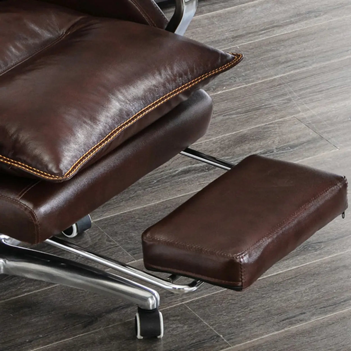 Adjustable Ergonomic Leather Swivel Recliner Office Chair Image - 14