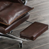 Adjustable Ergonomic Leather Swivel Recliner Office Chair Image - 14