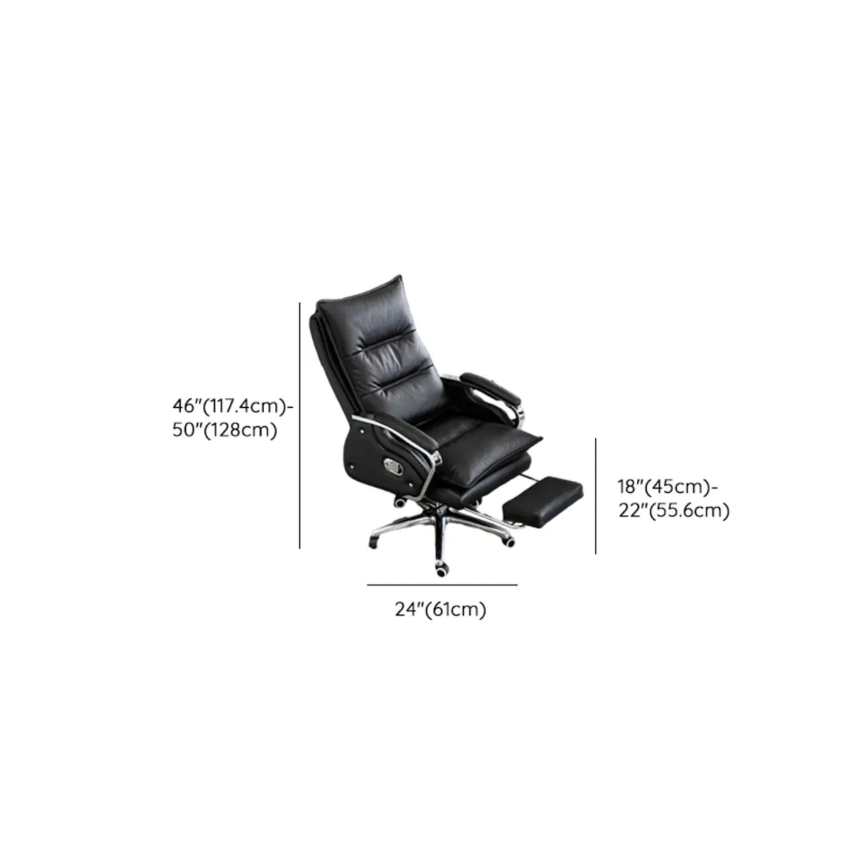 Adjustable Ergonomic Leather Swivel Recliner Office Chair Image - 18