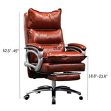 Adjustable Ergonomic Leather Swivel Recliner Office Chair Image - 19