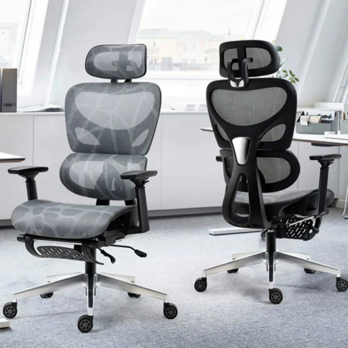 Adjustable Ergonomic Mesh High-Back Reclining Office Chair Image - 14