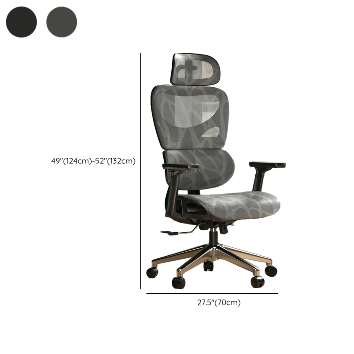 Adjustable Ergonomic Mesh High-Back Reclining Office Chair Image - 16