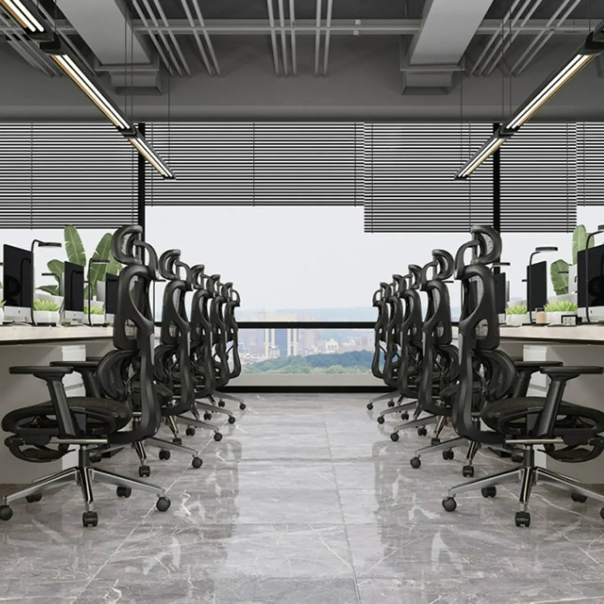 Adjustable Ergonomic Mesh High-Back Reclining Office Chair Image - 4