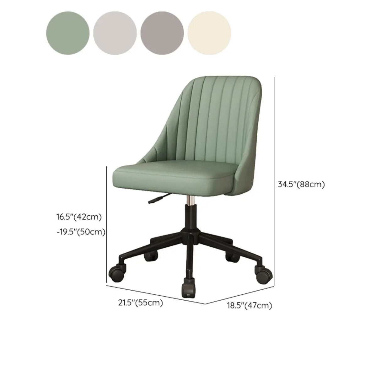 Adjustable Ergonomic Upholstered Home Grey Office Chair 