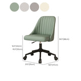 Adjustable Ergonomic Upholstered Home Grey Office Chair #size