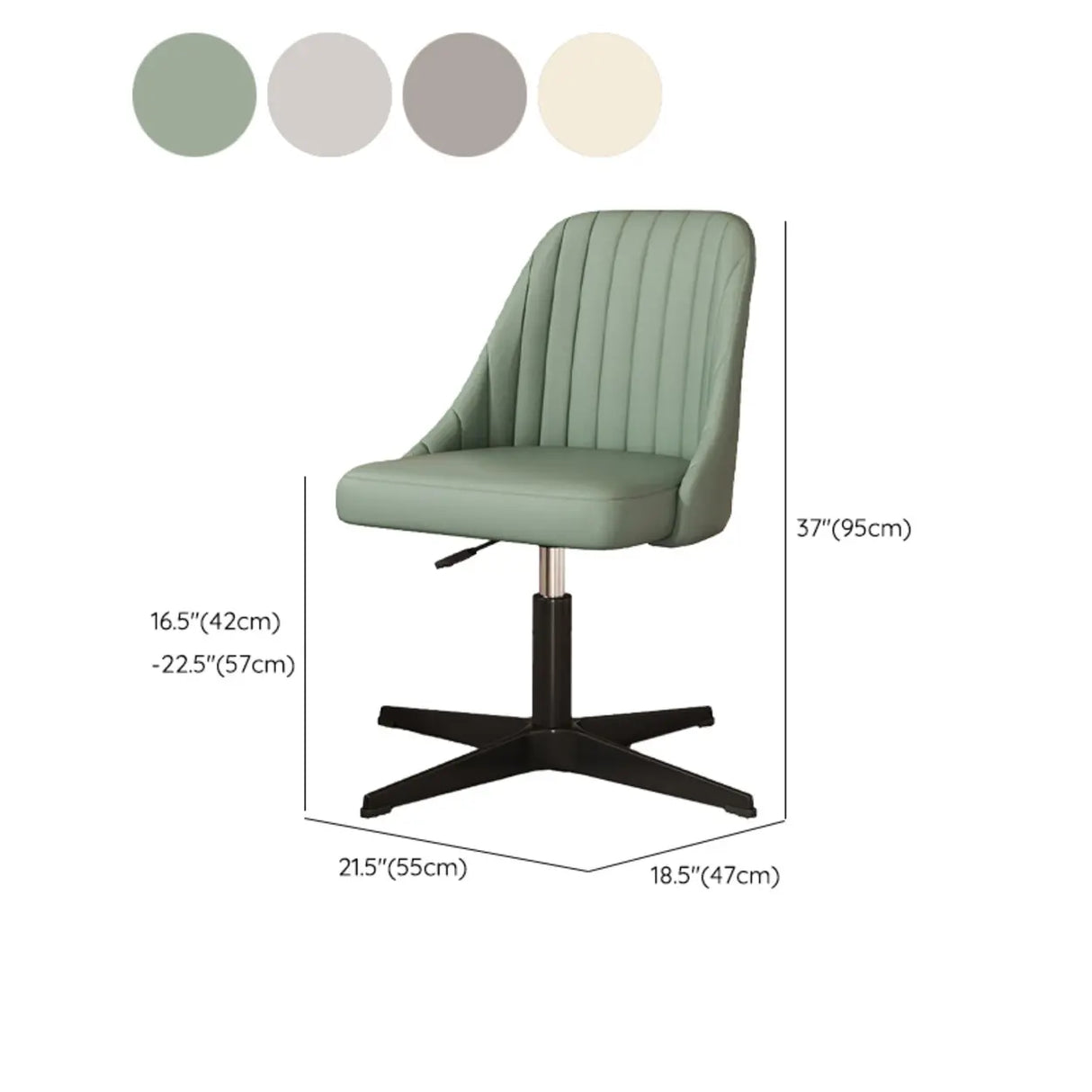 Adjustable Ergonomic Upholstered Home Grey Office Chair Image - 17