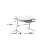 Adjustable Ergonomic White Wood Keyboard Tray Kids Desk #size