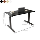 Adjustable Ergonomic White Wood T-Shape Computer Desk #size
