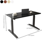 Adjustable Ergonomic White Wood T-Shape Computer Desk Image - 13