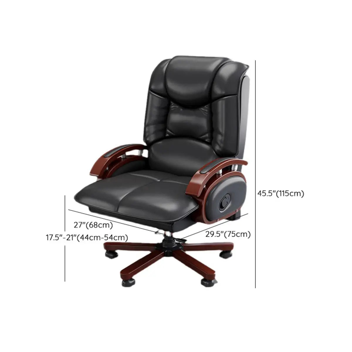 Adjustable Executive Leather Office Chair with Wheels 