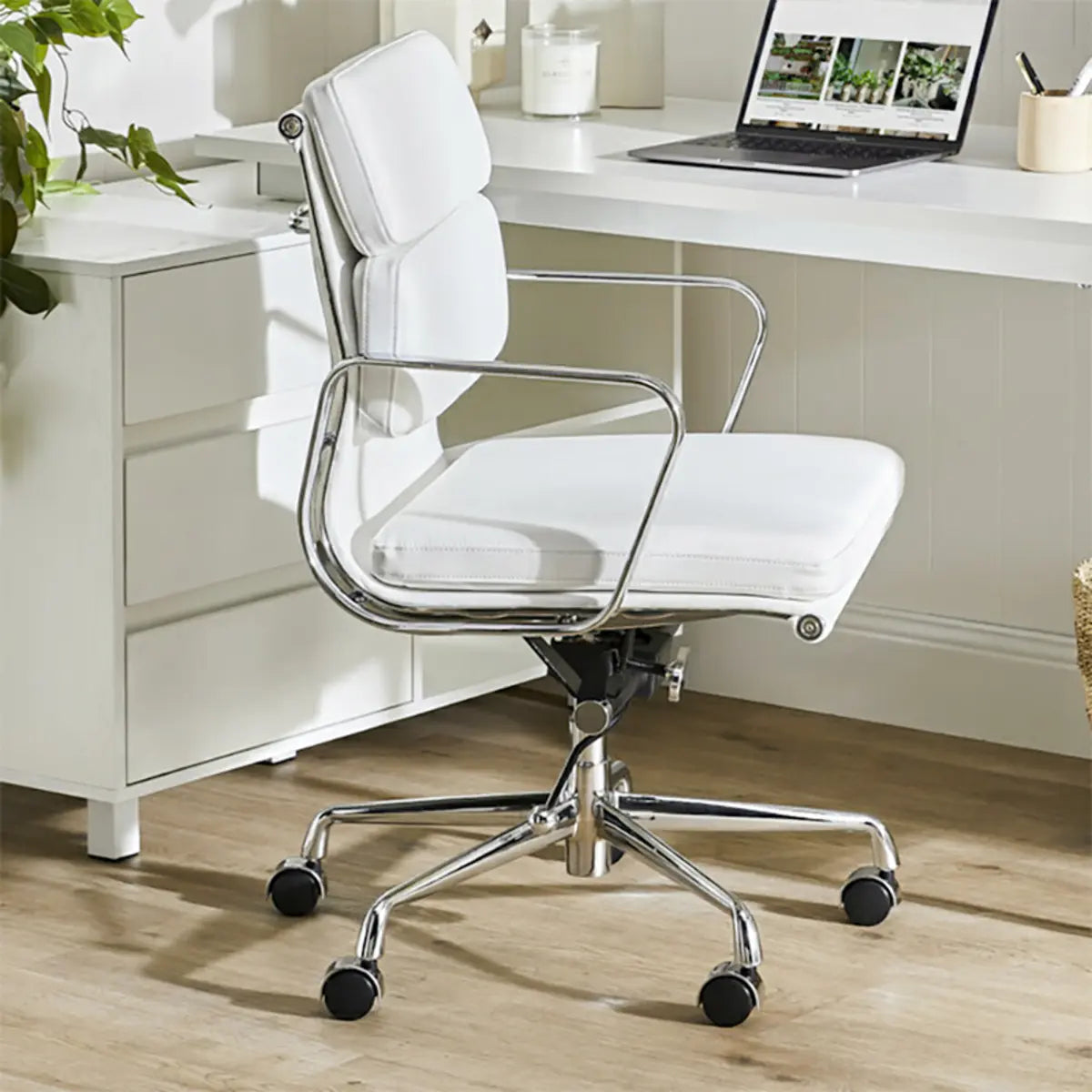 Adjustable Fixed Arms Ergonomic Office Chair with Casters Image - 1