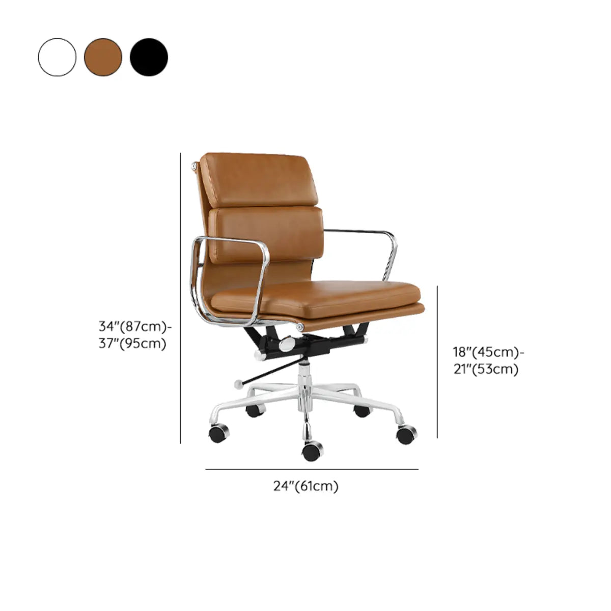 Adjustable Fixed Arms Ergonomic Office Chair with Casters 