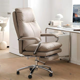 Adjustable Footrest Swivel Leather Lounge Office Chair Image - 1