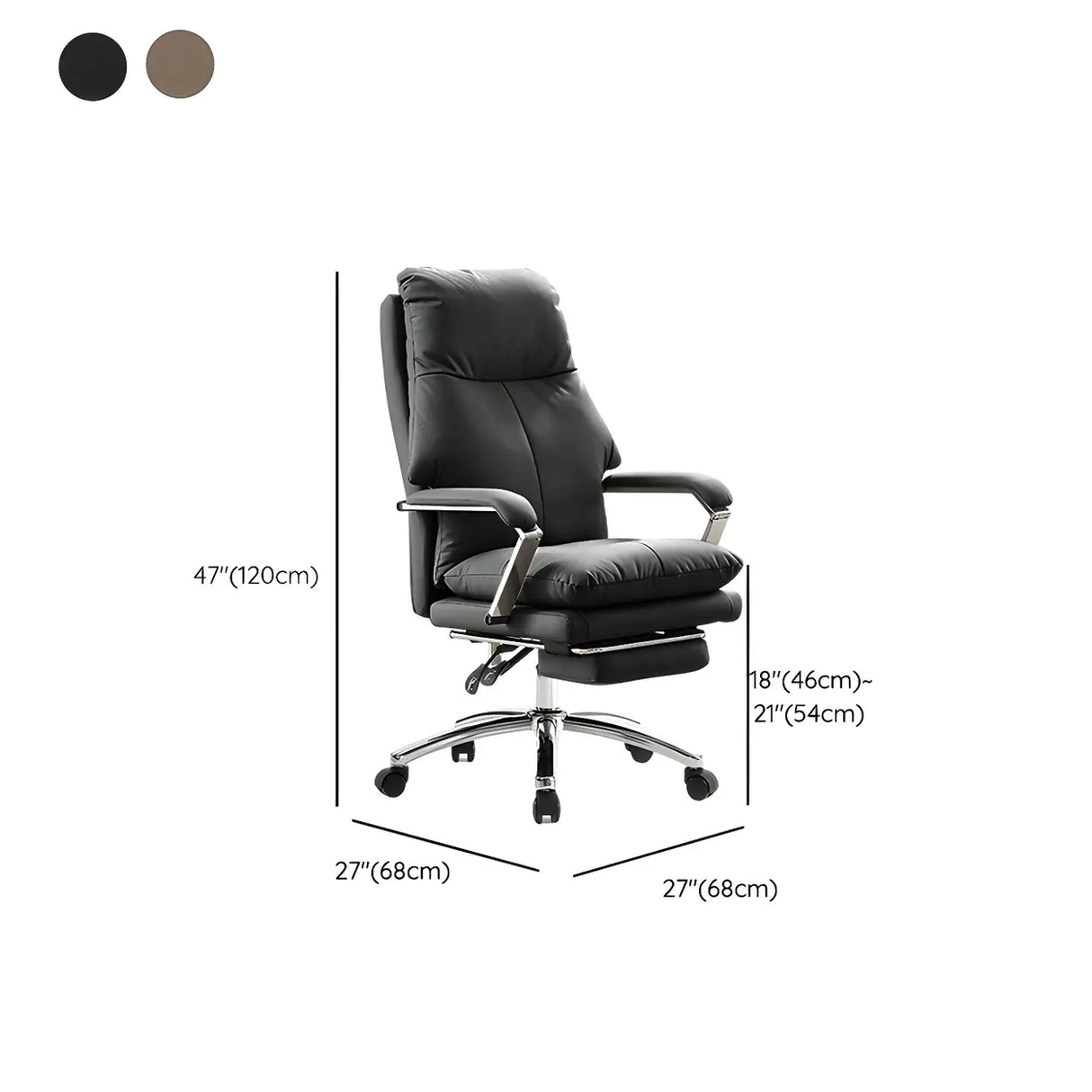 Adjustable Footrest Swivel Leather Lounge Office Chair 
