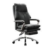 Adjustable Footrest Swivel Leather Lounge Office Chair Image - 2