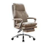 Adjustable Footrest Swivel Leather Lounge Office Chair Image - 3