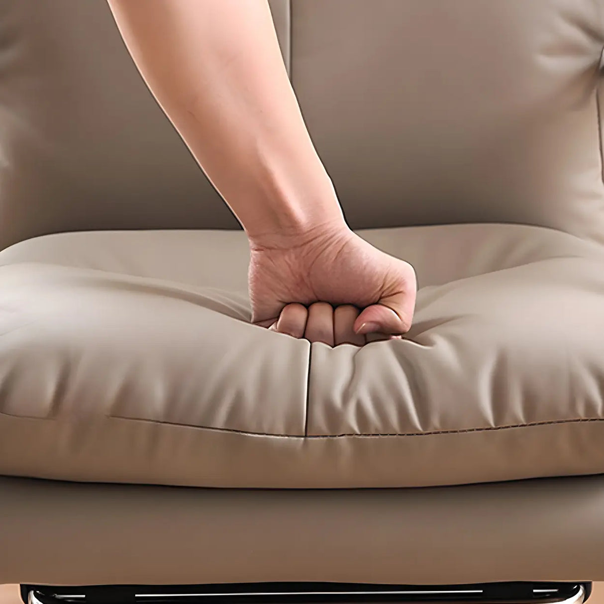 Adjustable Footrest Swivel Leather Lounge Office Chair Image - 6