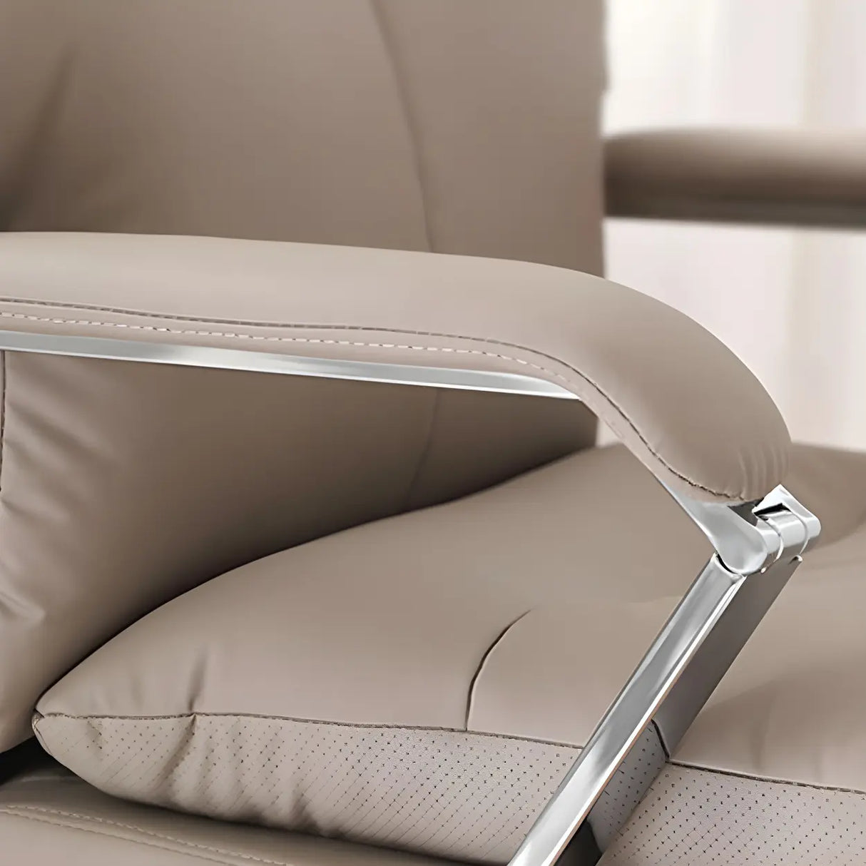 Adjustable Footrest Swivel Leather Lounge Office Chair Image - 9
