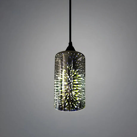 Adjustable Geometric Stained Glass Pendant Light Image - 2