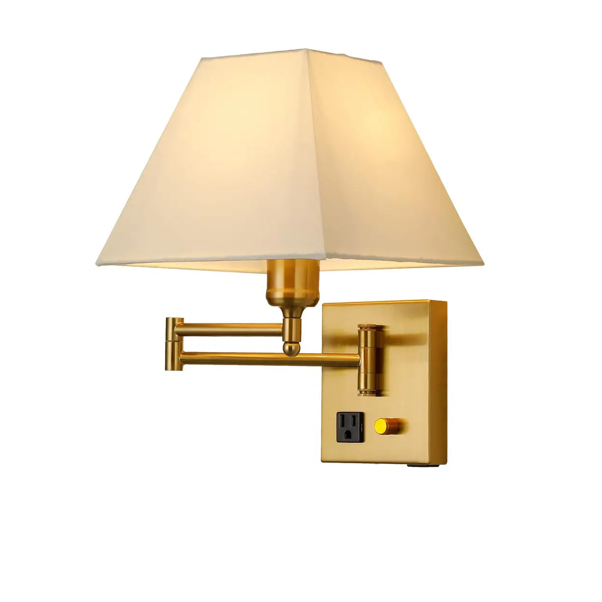 Adjustable Geometric Swing Arm Wall Sconce with USB Image - 8