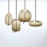 Adjustable Glass Geometric Pendant Light with Canopy Image - 14