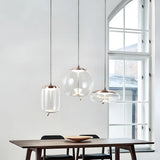 Adjustable Glass Geometric Pendant Light with Canopy Image - 4