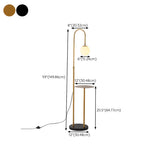 Adjustable Globe Modern Black Arc Floor Lamp with Shelf #size