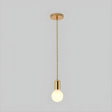 Adjustable Globe Shadeless Metal Rope Pendant Light Image - 12