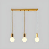 Adjustable Globe Shadeless Metal Rope Pendant Light Image - 13