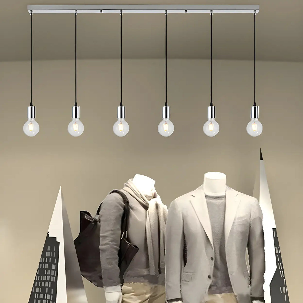 Adjustable Globe Shadeless Metal Rope Pendant Light Image - 22