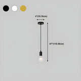 Adjustable Globe Shadeless Metal Rope Pendant Light #size