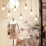 Adjustable Globe Shadeless Metal Rope Pendant Light Image - 6