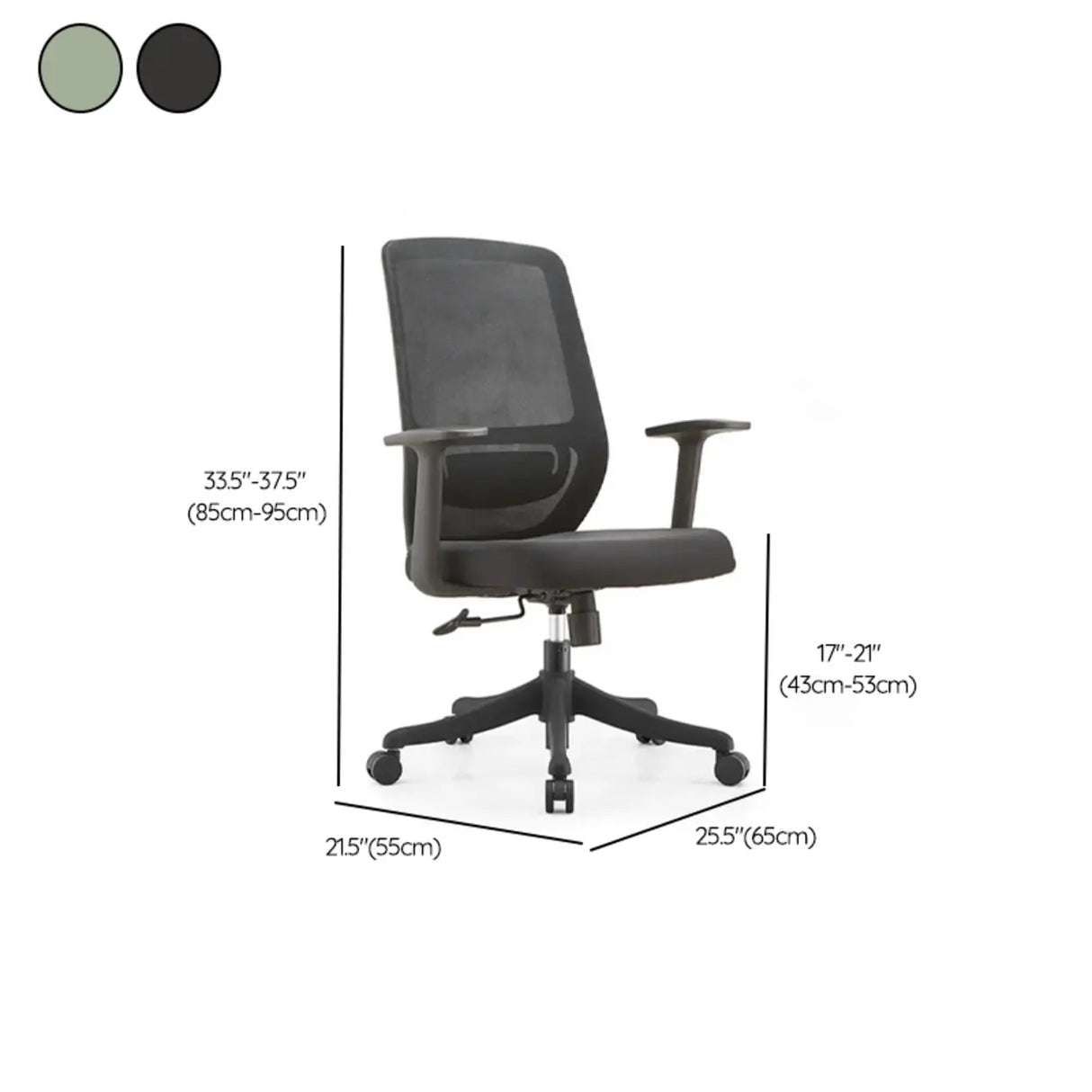 Adjustable Gray Modern Ergonomic Mesh Office Chair Image - 19