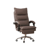 Adjustable Green Ergonomic Leather Headrest Office Chair Image - 10
